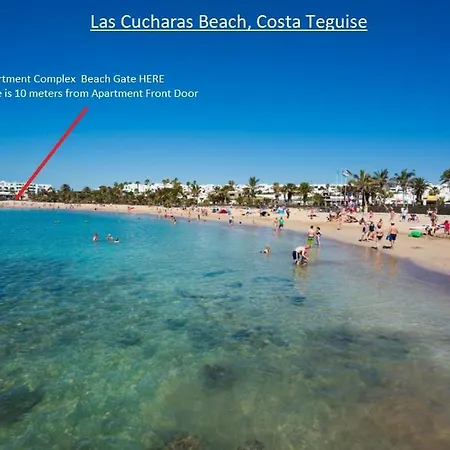 Lanzarote-beach-apartment, Cucharas Beach, -- 1 Minute Walk From Main Square, 35 Meters From *