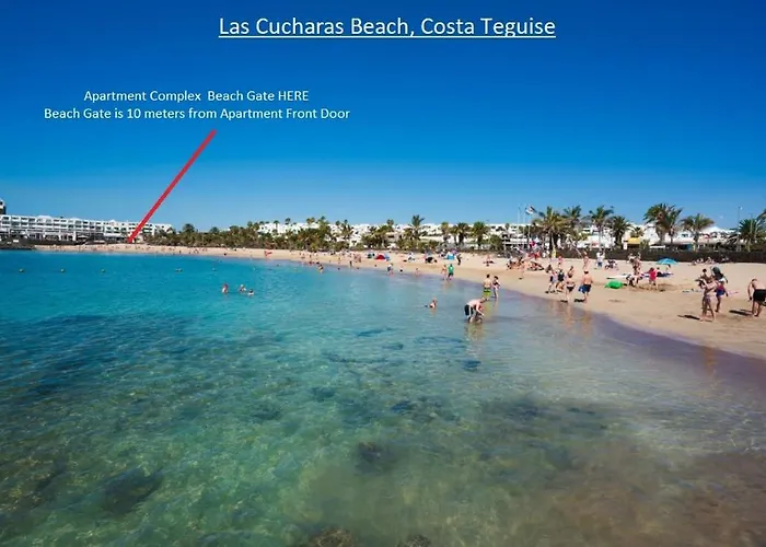 Lanzarote-beach-apartment, Cucharas Beach, -- 1 Minute Walk From Main Square, 35 Meters From *